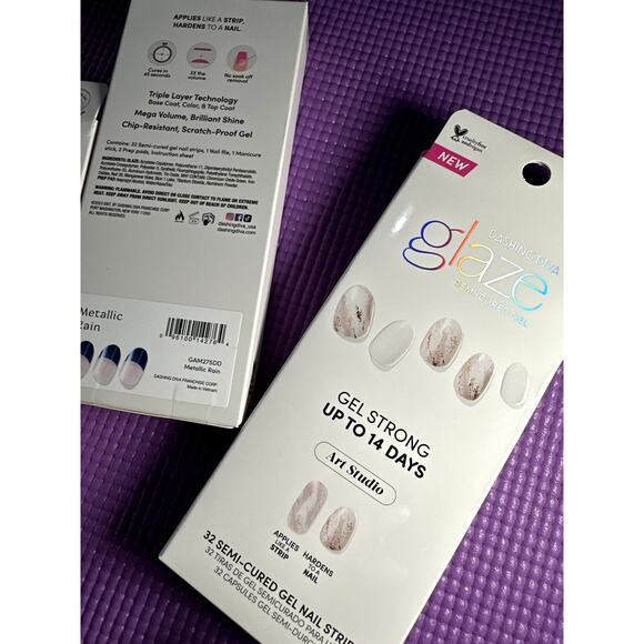 Dashing Diva Lot Glazed Donut & Glaze Semi Cured Gel NEW Mini LED Lamp Press On - Picture 3 of 5